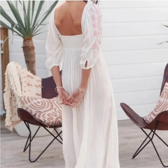 NWT Free People Wedgewood Dress in Ivory Size Large - Picture 2 of 5
